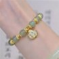 VENTFILLE Gold Color For Women's Hetian Jade Bracelet Leaves Double Layer Model FFMM0105