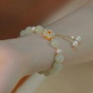 VENTFILLE Gold Color For Women's Hetian Jade Bracelet Leaves Double Layer Model FFMM0104