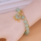 VENTFILLE Gold Color For Women's Hetian Jade Bracelet Leaves Double Layer Model XZBT045Luckylock