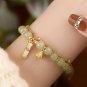 VENTFILLE Gold Color For Women's Hetian Jade Bracelet Leaves Double Layer Model BTSP12723