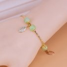VENTFILLE Gold Color For Women's Hetian Jade Bracelet Leaves Double Layer Model XZBT045Leaf