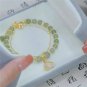 VENTFILLE Gold Color For Women's Hetian Jade Bracelet Leaves Double Layer Model XZBT2199