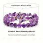 2pcs Fashion Set Amethyst Obsidian Quartz Beaded Butterfly Bracelet Women Model Purple