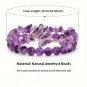 2pcs Fashion Set Amethyst Obsidian Quartz Beaded Butterfly Bracelet Women Model Purple