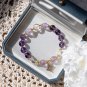 Natural Student Office Worker Amethyst Hand String Crystal Bracelet Female High Model Gold