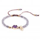 Women Charm With Stone Adjustable Bangle Weave Rope Bracelet Jewelry Natural Model Purple