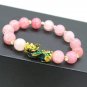 New 10mm Obsidian Stone Pixiu Bracelet For Men Women Unisex Wristband Golden Model Yellow