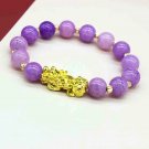New 10mm Obsidian Stone Pixiu Bracelet For Men Women Unisex Wristband Golden Model Purple
