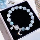 925 Sterling Silver Cat's Eye Stone Bracelet for Women Grey Moonlight Star Moon Model 6023701