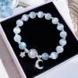 925 Sterling Silver Cat's Eye Stone Bracelet for Women Grey Moonlight Star Moon Model 6092802