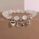 925 Sterling Silver Cat's Eye Stone Bracelet for Women Grey Moonlight Star Moon Model 6133701