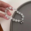 925 Sterling Silver Cat's Eye Stone Bracelet for Women Grey Moonlight Star Moon Model 5683301