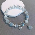 925 Sterling Silver Cat's Eye Stone Bracelet for Women Grey Moonlight Star Moon Model 5897801