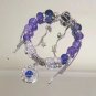 Light Luxury Blue Glass Crystal Beaded Bracelets for Women Chic Butterfly Model 01