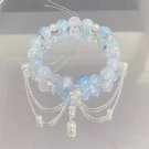 Light Luxury Blue Glass Crystal Beaded Bracelets for Women Chic Butterfly Model 06