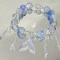 Light Luxury Blue Glass Crystal Beaded Bracelets for Women Chic Butterfly Model 03