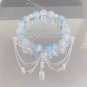Light Luxury Blue Glass Crystal Beaded Bracelets for Women Chic Butterfly Model 03