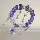 Light Luxury Blue Glass Crystal Beaded Bracelets for Women Chic Butterfly Model 02