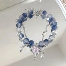 Light Luxury Blue Glass Crystal Beaded Bracelets for Women Chic Butterfly Model 05