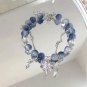 Light Luxury Blue Glass Crystal Beaded Bracelets for Women Chic Butterfly Model 05