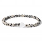 Heart White Shell Bracelet For Women Men 4MM Beads Natural Stone Bracelet Model Dalmation