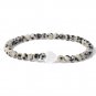 Heart White Shell Bracelet For Women Men 4MM Beads Natural Stone Bracelet Model Black White Zebra