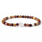 Heart White Shell Bracelet For Women Men 4MM Beads Natural Stone Bracelet Model Mookaite