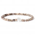 Heart White Shell Bracelet For Women Men 4MM Beads Natural Stone Bracelet Model Australian Zebra