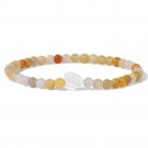 Heart White Shell Bracelet For Women Men 4MM Beads Natural Stone Bracelet Model Yellow Aventurine
