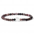 Heart White Shell Bracelet For Women Men 4MM Beads Natural Stone Bracelet Model Rhodonite