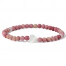 Heart White Shell Bracelet For Women Men 4MM Beads Natural Stone Bracelet Model Rhodocharosite