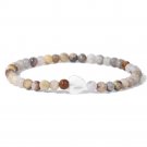 Heart White Shell Bracelet For Women Men 4MM Beads Natural Stone Bracelet Model Crazy Agate