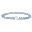 Heart White Shell Bracelet For Women Men 4MM Beads Natural Stone Bracelet Model Aquamarine