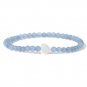 Heart White Shell Bracelet For Women Men 4MM Beads Natural Stone Bracelet Model Aquamarine