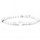 Heart White Shell Bracelet For Women Men 4MM Beads Natural Stone Bracelet Model Howlite