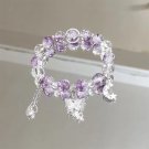 Sweet Purple Crystal Butterfly Bracelet for Women Simple Heart Moon Star Charm Model 01