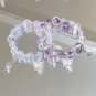 Sweet Purple Crystal Butterfly Bracelet for Women Simple Heart Moon Star Charm Model 01