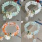Korean Charm Crystal White Floral Leaf Bracelet Colorful Glass Beaded Lily Model BR24Y00967