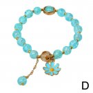 New Korean Daisy Flowers Bracelet Bohemian Colorful Crystal Beaded Bracelet Model Blue