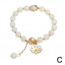 New Korean Daisy Flowers Bracelet Bohemian Colorful Crystal Beaded Bracelet Model White