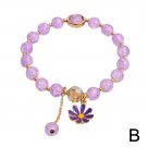 New Korean Daisy Flowers Bracelet Bohemian Colorful Crystal Beaded Bracelet Model Purple