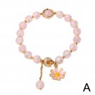 New Korean Daisy Flowers Bracelet Bohemian Colorful Crystal Beaded Bracelet Model Pink
