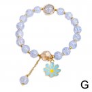 New Korean Daisy Flowers Bracelet Bohemian Colorful Crystal Beaded Bracelet Model Light Blue New Korean Daisy Flowers Bracelet Bohemian Colorful Crystal Beaded Bracelet Model Light Blue
