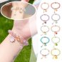 New Korean Daisy Flowers Bracelet Bohemian Colorful Crystal Beaded Bracelet Model Light Blue