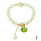New Korean Daisy Flowers Bracelet Bohemian Colorful Crystal Beaded Bracelet Model Green