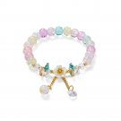 Colorful Camellia Crystal Bracelet Flower Beads Glass Beaded Bracelet Model Color 10 Colorful Camellia Crystal Bracelet Flower Beads Glass Beaded Bracelet Model Color 10