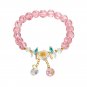 Colorful Camellia Crystal Bracelet Flower Beads Glass Beaded Bracelet Model Color 4