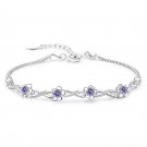 925 Sterling Silver Bracelet Purple Crystal Zircon Plum Bracelet For Women Model Purple