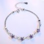 925 Sterling Silver Bracelet Purple Crystal Zircon Plum Bracelet For Women Model White