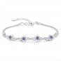 925 Sterling Silver Bracelet Purple Crystal Zircon Plum Bracelet For Women Model White